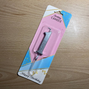 СВІЧКА ЦИФРА З БЛИСКОМ 1 СРІБНА