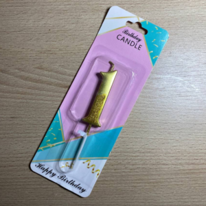 СВІЧКА ЦИФРА З БЛИСКОМ 1 ЗОЛОТА