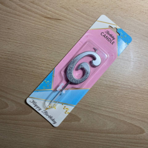 СВІЧКА ЦИФРА З БЛИСКОМ 6 СРІБНА